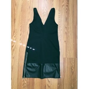 Top shop LBD with leather trimming